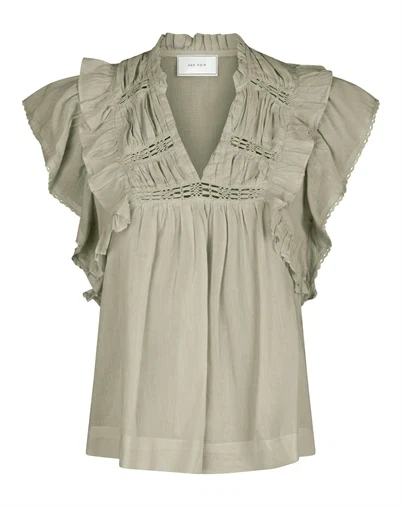 Neo Noir - Jayla S Voile Top - Smoke Green